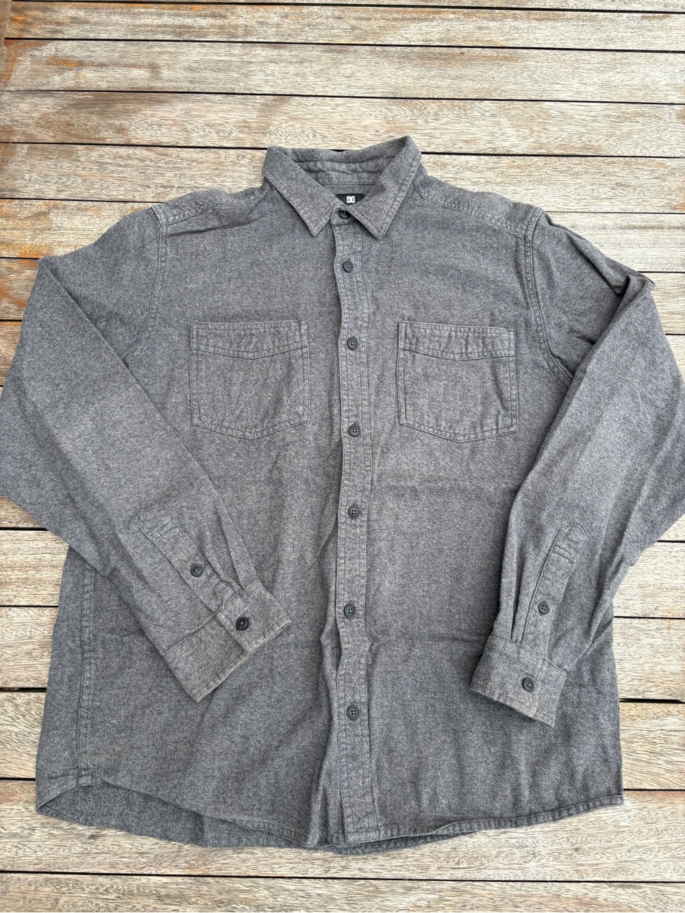 DC Shoes Mens Long Sleeve Button Down Shirt Size Large Gray Casual